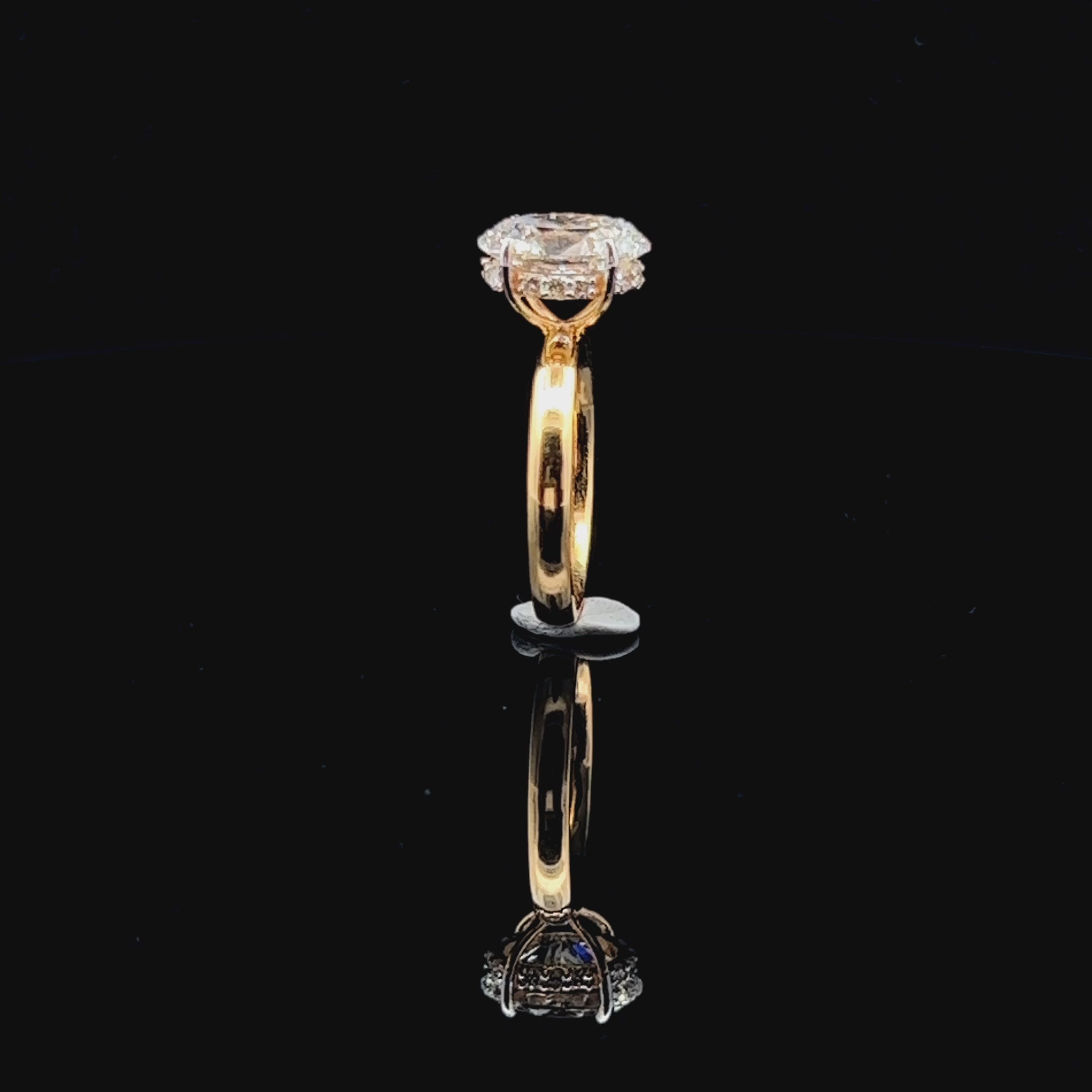 Timeless Elegance: 3.0ct Oval Solitaire Diamond Ring With Hidden Halo